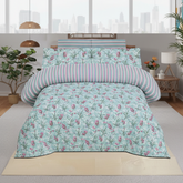 Mint Floral Stripe Comforter